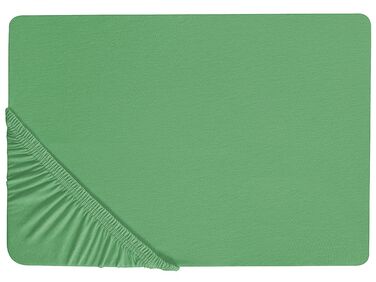 Fitted Sheet JANBU Cotton 140 x 200 cm Green