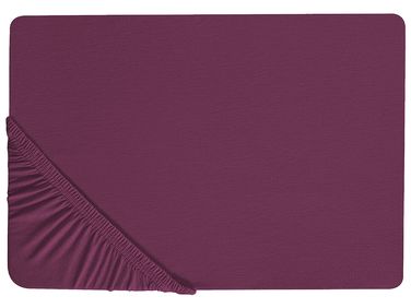 Fitted Sheet JANBU Cotton 200 x 200 cm Burgundy