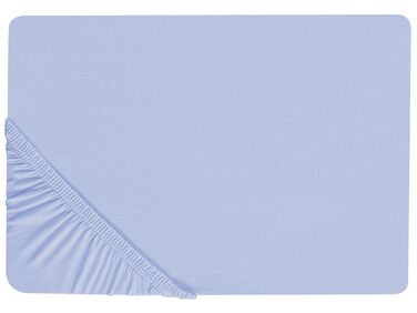 Fitted Sheet JANBU Cotton 90 x 200 cm Light Blue
