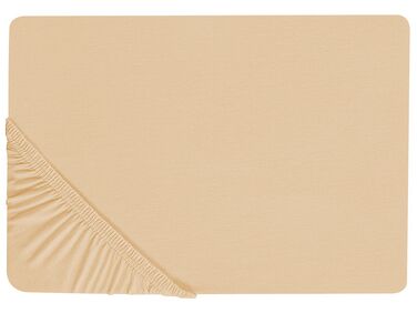 Fitted Sheet JANBU Cotton 140 x 200 cm Sand Beige