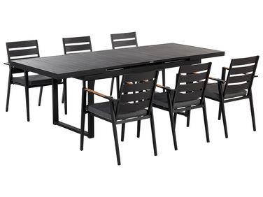 Garden Dining Set 6 Seater VALCANETTO/TAVIANO Black Metal