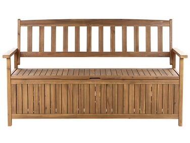 Garden Bench SOVANA 160 cm with Storage Acacia Wood Brown