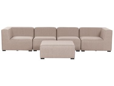 Garden Sofa with Ottoman 4 Seater AREZZO Beige Modular