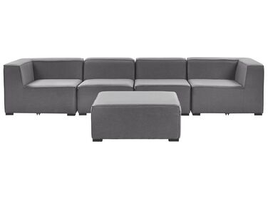 Garden Sofa with Ottoman 4 Seater AREZZO Grey Modular