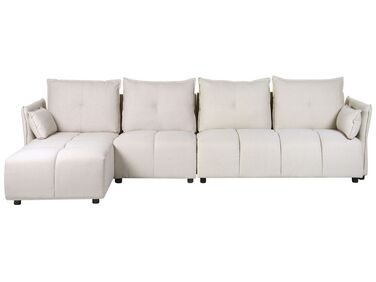 Ecksofa 4-Sitzer TOMRA Stoff Beige rechtsseitig