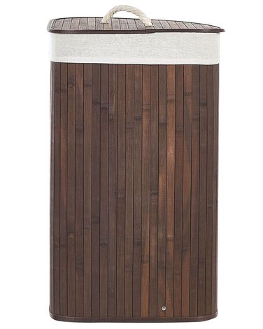 Laundry Basket MATARA Bamboo Dark Brown 57 L