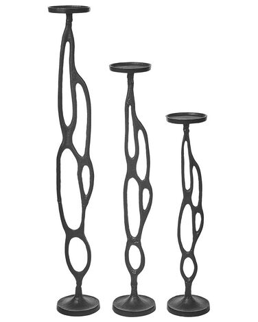 Kerzenständer 3er Set BUNI Metall 54/68/84 cm Schwarz