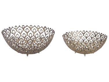 Dekoschalen 2er Set GROGOL Metall Gold