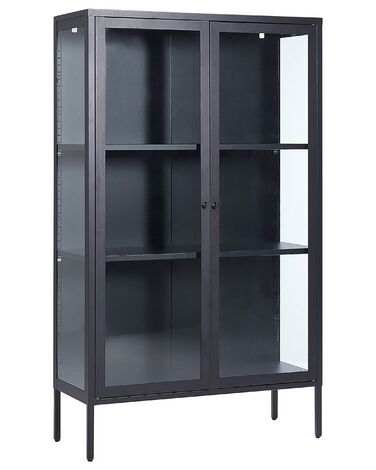 Vitrine mit Glastüren NASH Metall 90 cm Schwarz