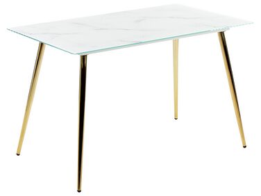 Esstisch MULGA Marmor Optik / Gold 120 cm 70 cm Sicherheitsglas