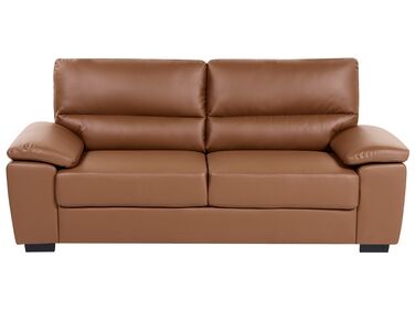 Sofa 3 Seater VOGAR Faux Leather Golden Brown