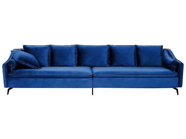 Sofa 4-Sitzer AURE Samtstoff Marineblau