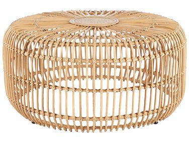 Outdoor Couchtisch RANDAZZO 85 cm 85 cm Rattan Hellbraun