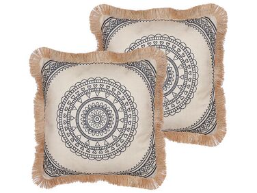 Dekokissen 2er Set AGRIMONY 45 x 45 cm Schwarz Orientalisches Muster