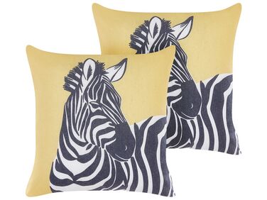 Dekokissen 2er Set MANKETTI 45 x 45 cm Gelb Tiermuster