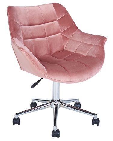 Schreibtischstuhl LABELLE Samtstoff Rosa