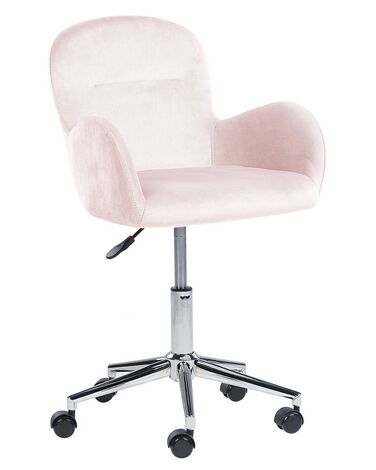 Schreibtischstuhl PRIDDY Samtstoff Rosa