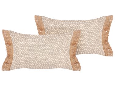 Dekokissen 2er Set BOATH 30 x 50 cm Beige Ohne Muster