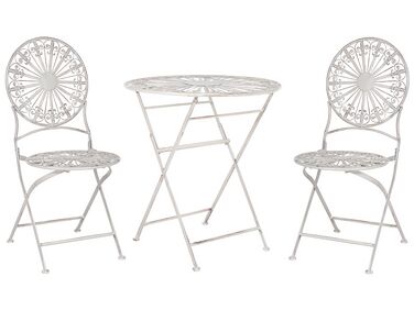 Bistro Set klappbar SCAFA Metall Weiß