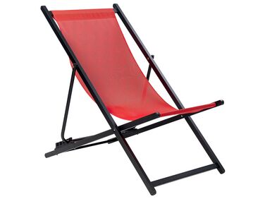 Folding Deck Chair LOCRI II Metal Red