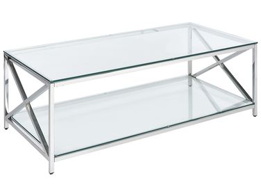 Couchtisch AUDET Sicherheitsglas Silber