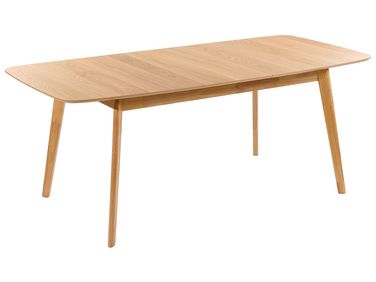 Ausziehbarer Esstisch MADOX Helle Eiche 150/190 cm 90 cm