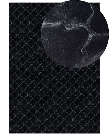 Faux Fur Rug GHARO Black 160 x 230 cm