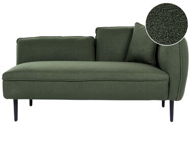 Rechtsseitige Chaiselongue CHEVANNES Bouclé Dunkelgrün