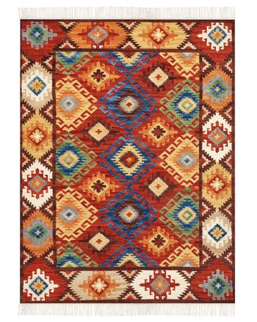 Teppich ZOVUNI Bunt 160 x 230 cm Wolle Kelim