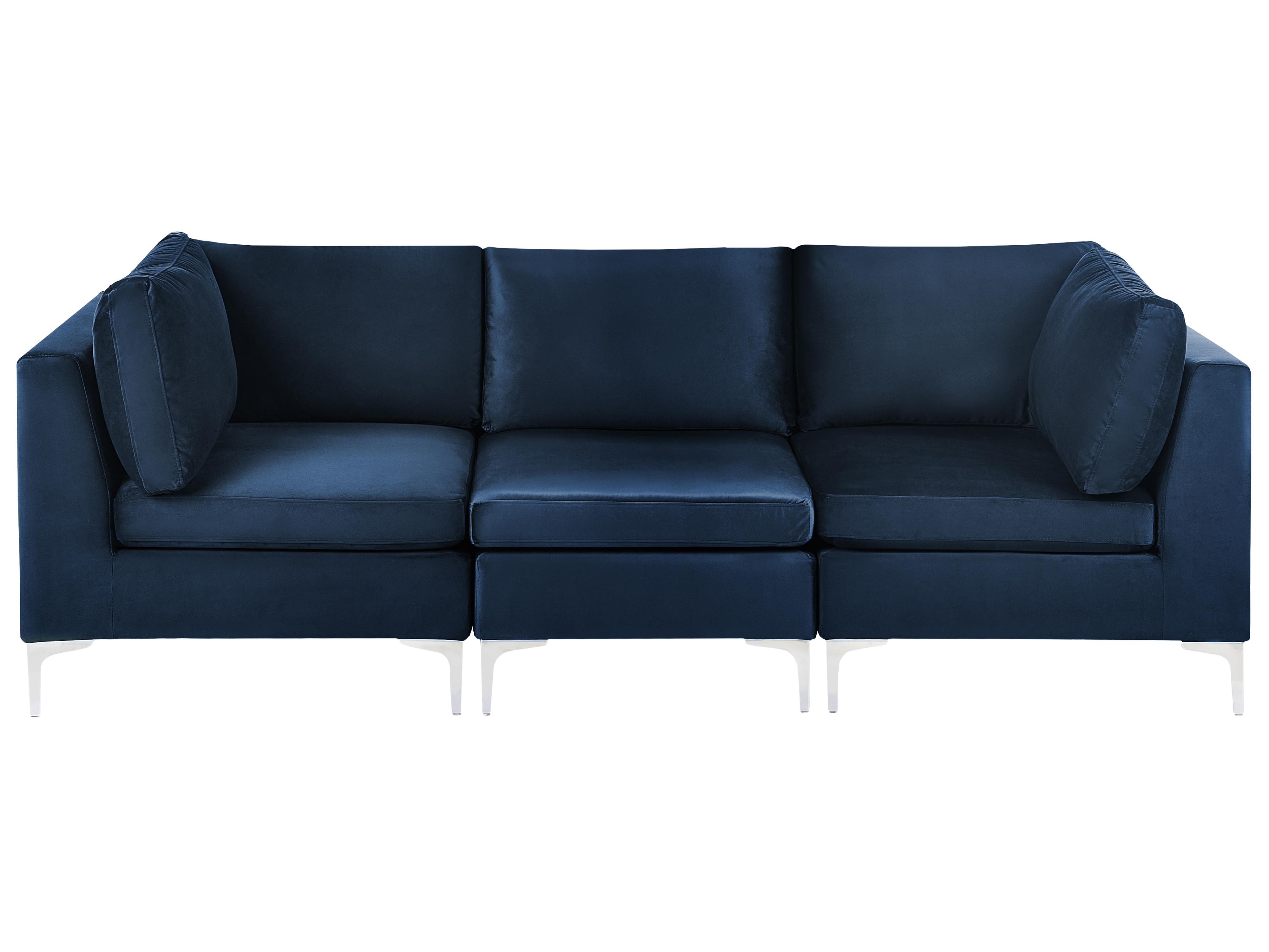 Modulsofa 3-Sitzer EVJA Marineblau Samtstoff