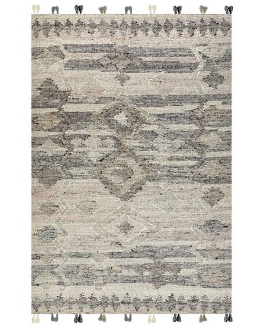 Teppich ARATASHEN Grau 200 x 300 cm Wolle Kelim