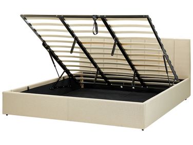 Ottoman Bed DREUX Fabric Beige 180 x 200 cm (EU Super King)