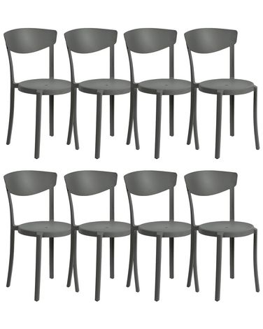 Esszimmerstuhl 8er Set VIESTE Dunkelgrau