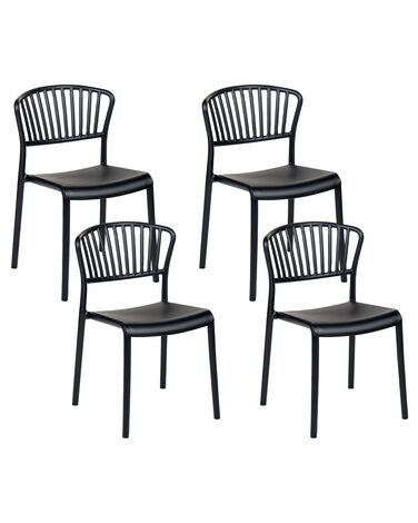 Gartenstuhl 4er Set GELA Schwarz