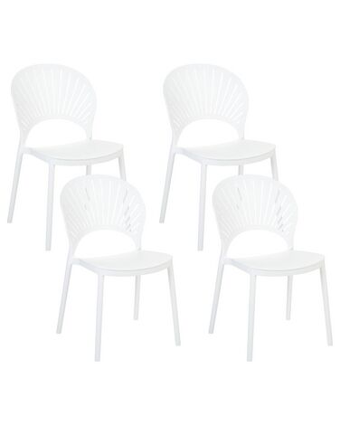 Gartenstuhl 4er Set OSTIA Weiß