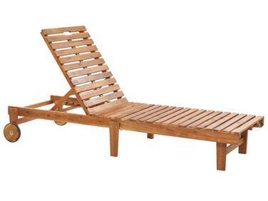 Sonnenliege PIETRALUNGA mit Relaxfunktion Akazienholz Braun