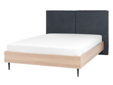 Bett mit Lattenrost Stoff IZERNORE 140 x 200 cm Dunkelgrau