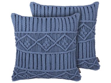 Dekokissen 2er Set KARATAS Baumwolle 45 x 45 cm Blau Geometrisches Muster