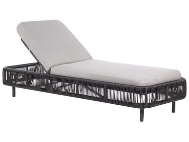 Sonnenliege mit Kissen OSINI mit Relaxfunktion Polyrattan Grau