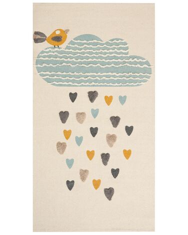 Kinderteppich BLANG Beige 80 x 150 cm Baumwolle