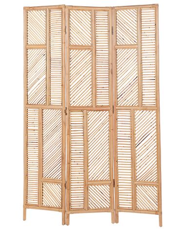 3 Panel Room Divider LAMEZIA Light Brown 117 cm 180 cm