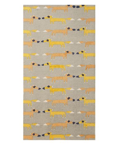 Kids Rug BANKGO Grey 80 x 150 cm Cotton