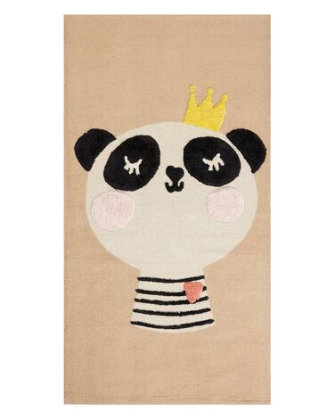 Kinderteppich BUNAN Beige 80 x 150 cm Baumwolle