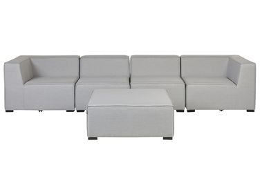 Garden Sofa with Ottoman 4 Seater AREZZO Light Grey Modular