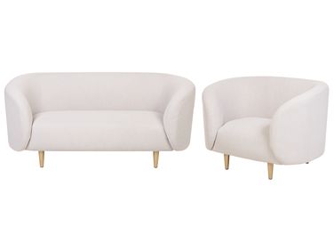 Living Room Set 3 Seater LOEN Fabric Light Beige
