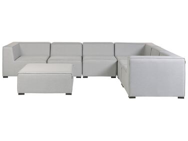 Garden Corner Sofa with Ottoman 7 Seater AREZZO Left Hand Light Grey Modular