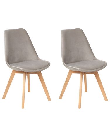 Esszimmerstuhl 2er Set DAKOTA II Samtstoff Taupe