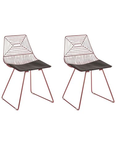 Esszimmerstuhl 2er Set BEATTY Metall Roségold