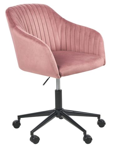Schreibtischstuhl VENICE Samtstoff Rosa