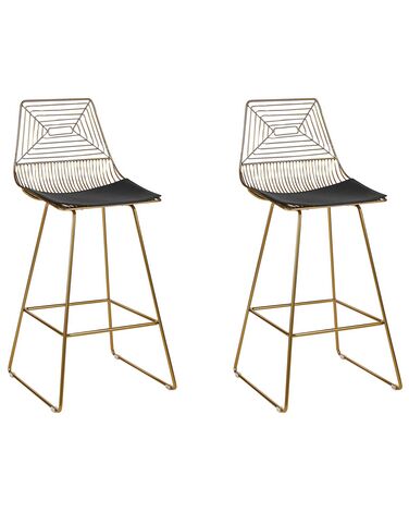 Set mit 2 Barstühlen BISBEE Metall Gold